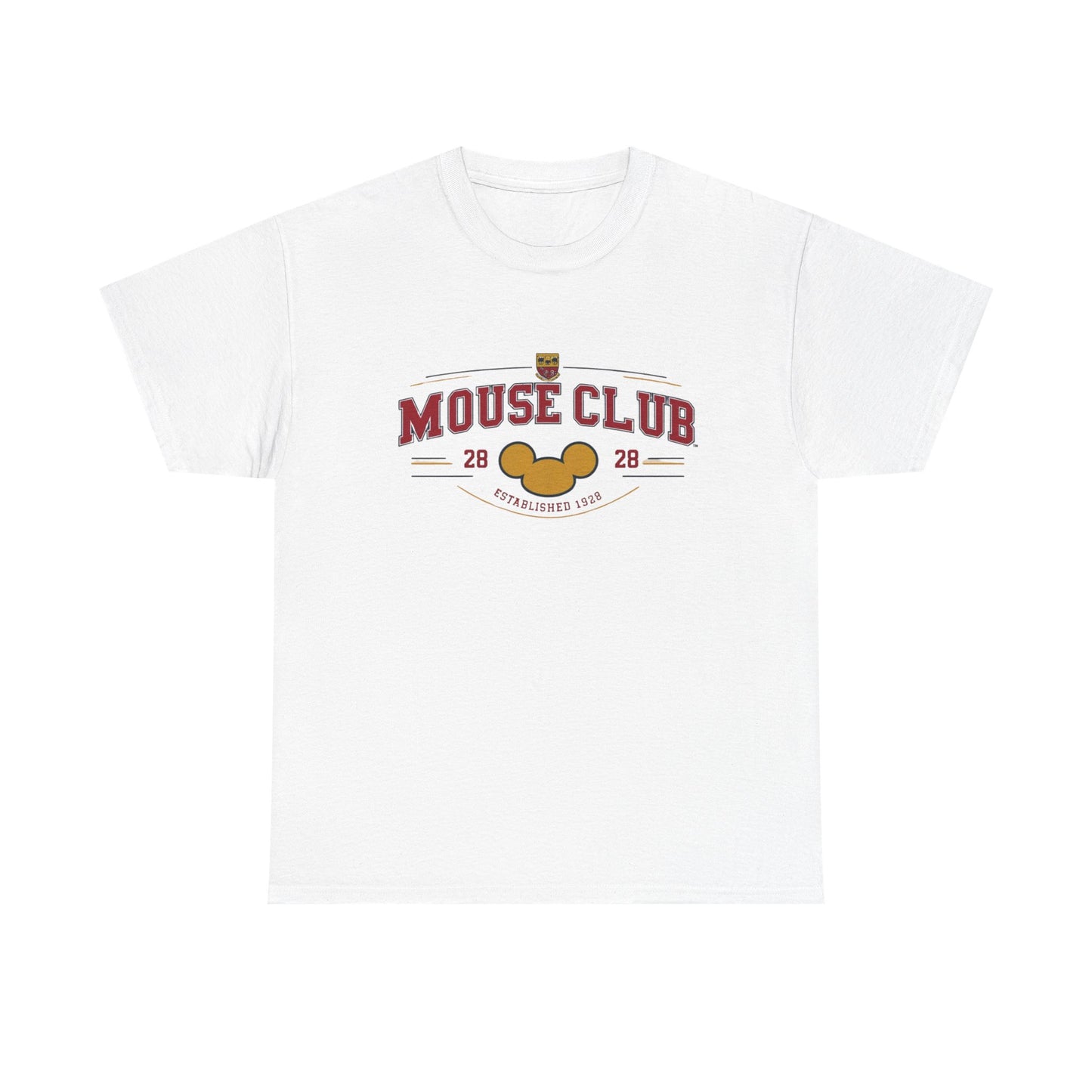 Mouse Club ‘28 Unisex Garment-Dyed T-Shirt – Retro Collegiate Vintage Look