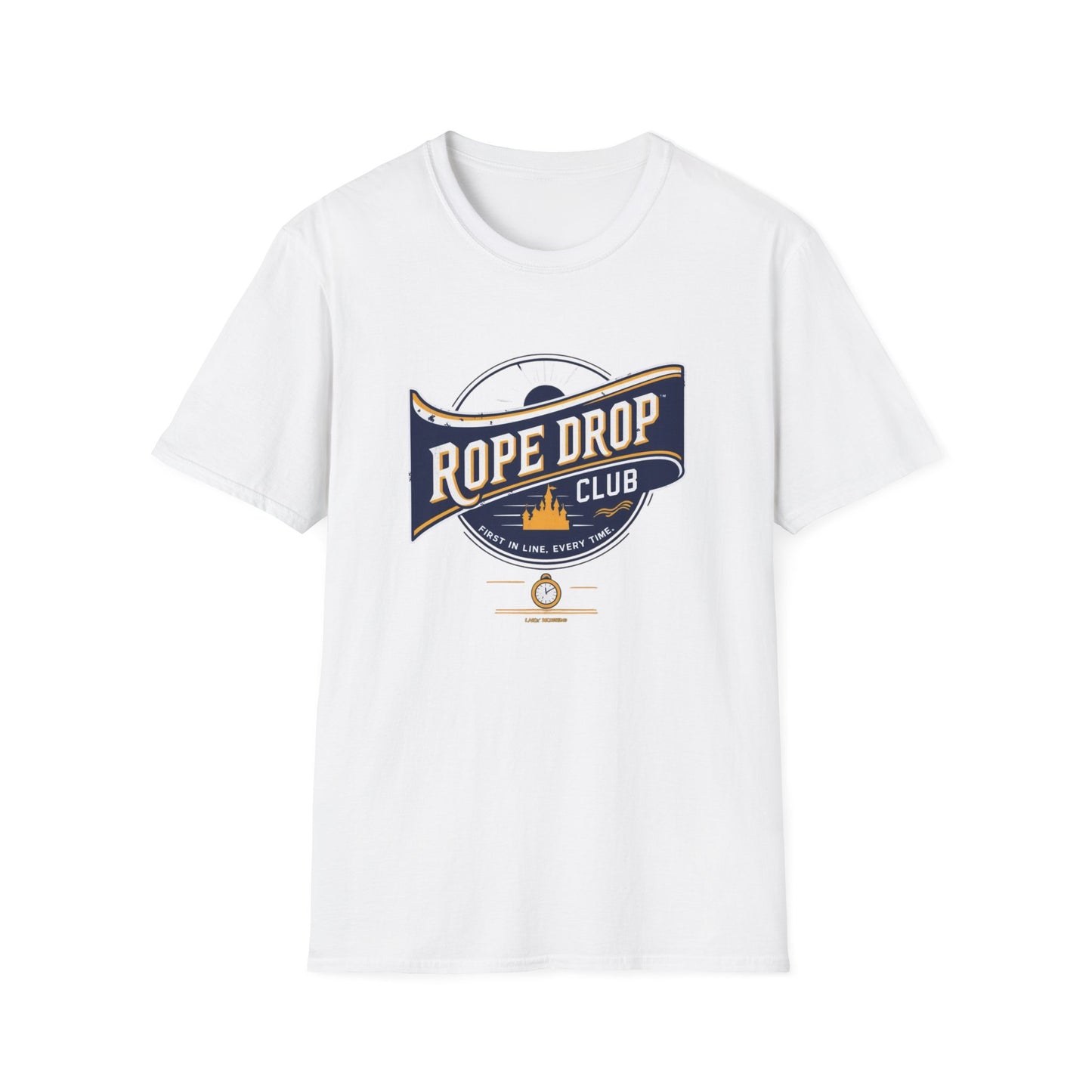 🏁 Rope Drop Club Unisex Softstyle T-Shirt – For the First-in-Line Pros 🏁