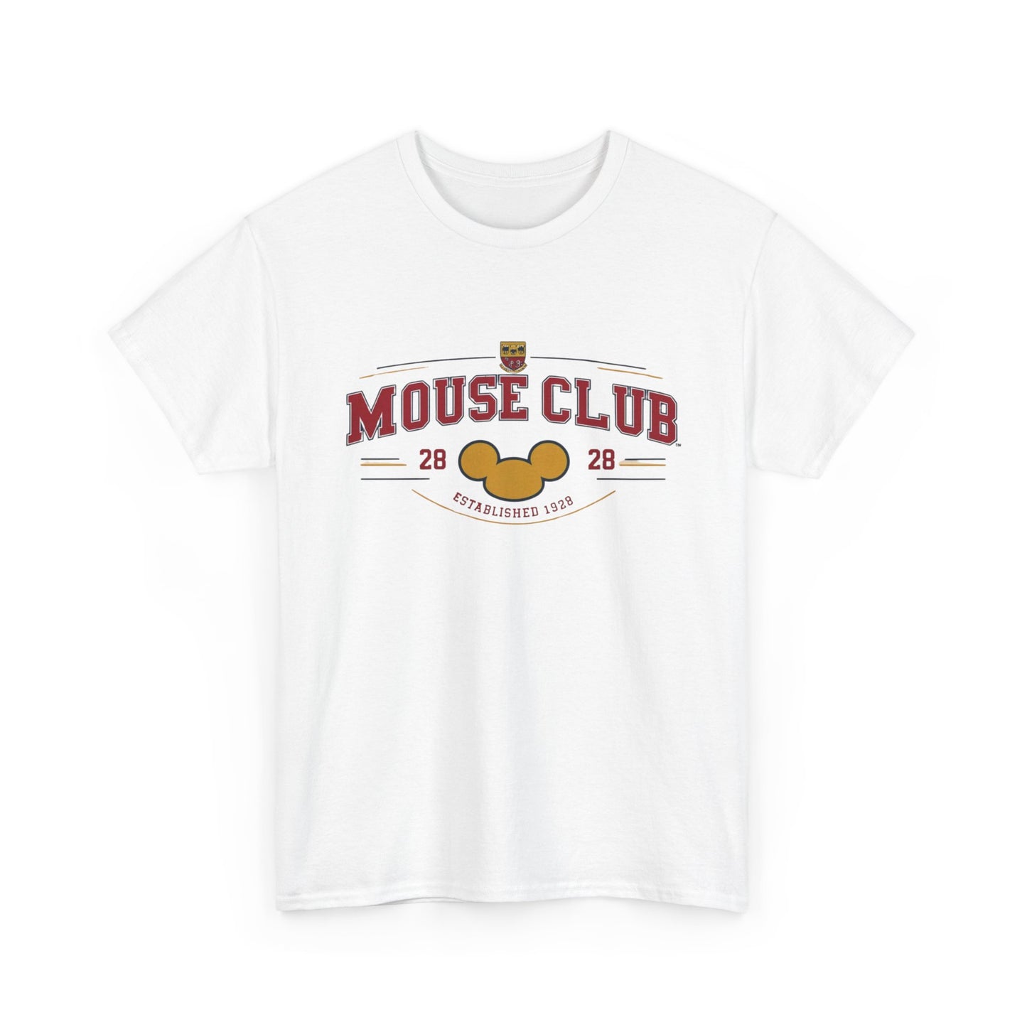 Mouse Club ‘28 Unisex Garment-Dyed T-Shirt – Retro Collegiate Vintage Look