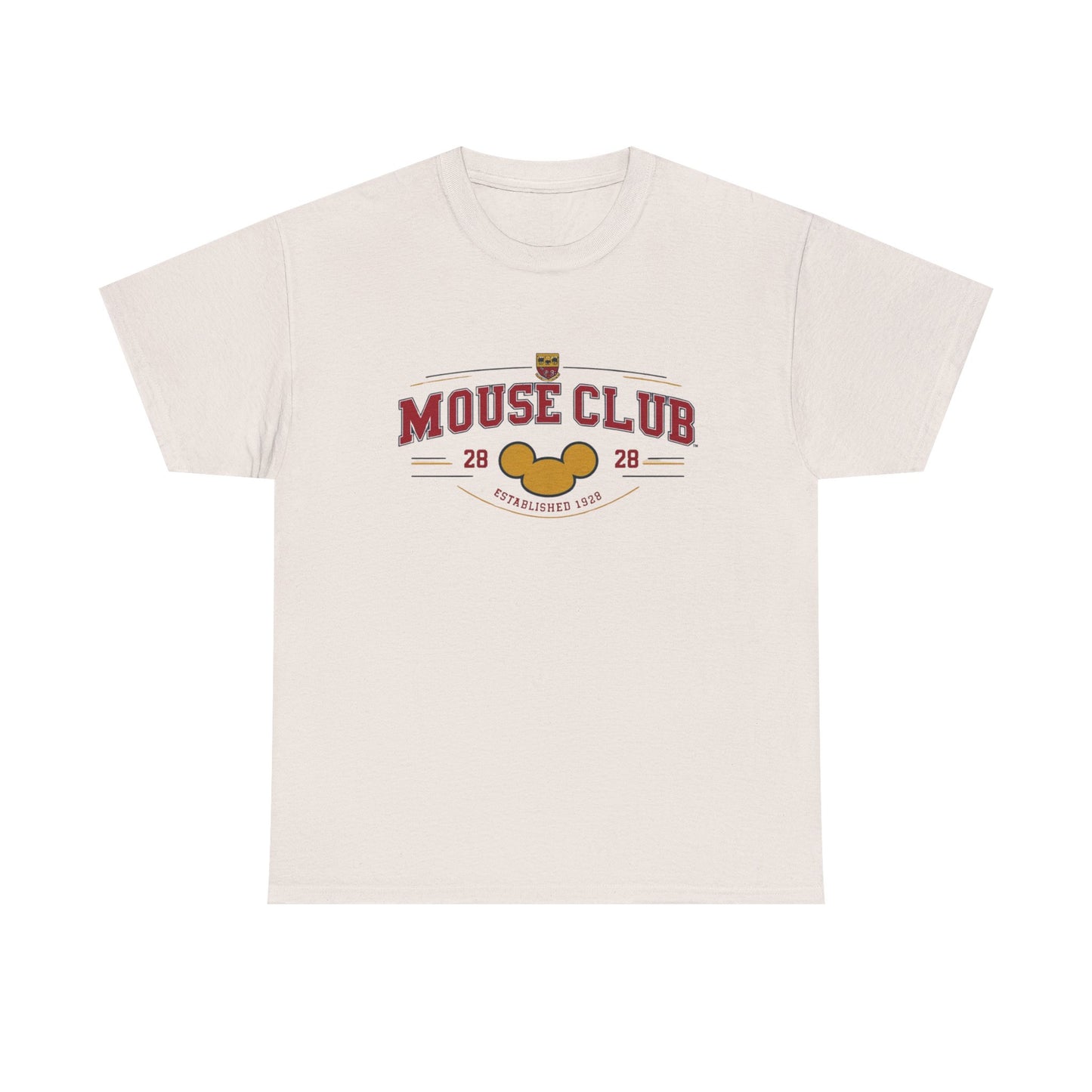 Mouse Club ‘28 Unisex Garment-Dyed T-Shirt – Retro Collegiate Vintage Look