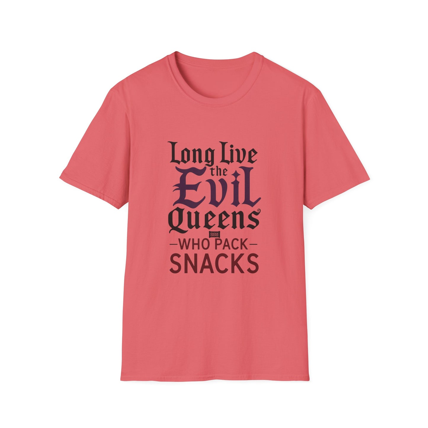 Long Live the Evil Queens Unisex Softstyle T-Shirt - Perfect for Snack Lovers and Halloween Celebrations