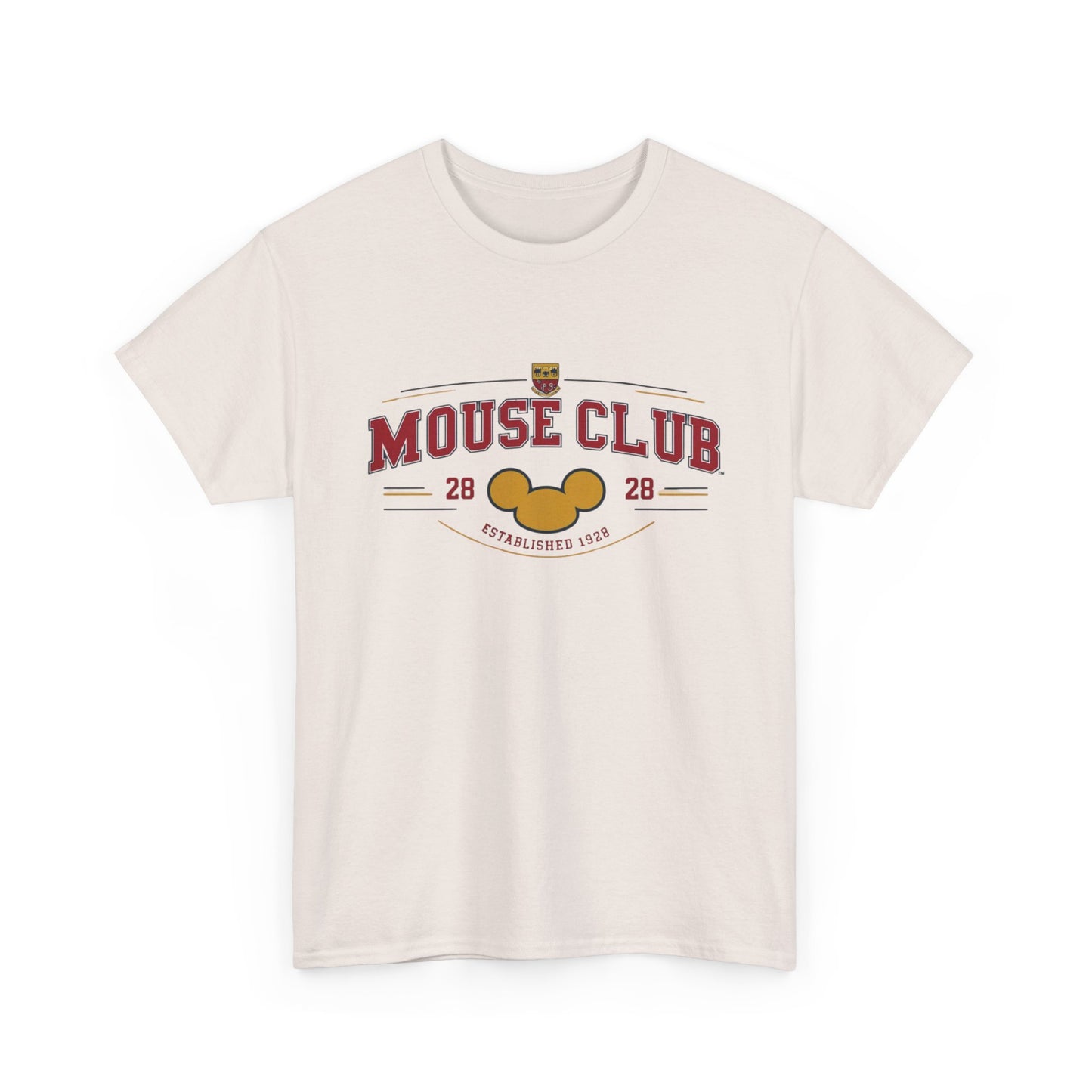 Mouse Club ‘28 Unisex Garment-Dyed T-Shirt – Retro Collegiate Vintage Look